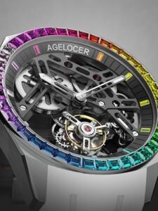 Agelocer Tourbillon Rainbow Bezel Mens Luxury Skeleton Manual Mechanical Watch Birthday Gift For Boyfriend 0 0