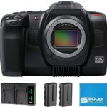 Blackmagic Design Cinema Camera 6k Full Frame Sensor L Mount Power Bundle Cinecam60klfl Includes Two 2 Additional Np F570 Batteries Dual Battery Charger And Solidsignal Microfiber Cloth 0