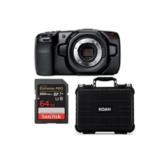 Blackmagic Design Pocket 4k Cinema Camera Bundle With 64gb Extreme Pro 200mbs Sdxc Uhs I Memory Card And Weatherproof Hard Case With Customizable Foam 3 Items 0