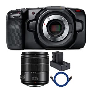 Blackmagic Design Pocket Cinema Camera 4k Bundle With 14 140mm Lens Batteries And Cable 4 Items 0