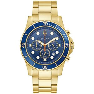 Bulova Mens Classic Sport 6 Hand Chronograph Quartz Watch Calendar Date Luminous Hands And Markers 100m Water Resistant 44mm 0