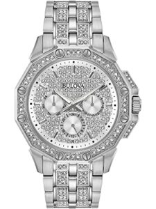 Bulova Mens Crystal Octava Chronograph Quartz Watch Pave Crystal Dial 0