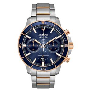 Bulova Mens Marine Star Series C Chronograph Quartz Watch Luminous Markers Rotating Dial 200m Water Resistant 45mm 0