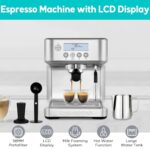 Casabrews Espresso Machine With Lcd Display Barista Cappuccino Maker With Milk Frother Steam Wand Professional Latte Coffee Machine With Adjustable Shot Temperature Gifts For Mother Or Father 0 0