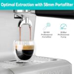 Casabrews Espresso Machine With Lcd Display Barista Cappuccino Maker With Milk Frother Steam Wand Professional Latte Coffee Machine With Adjustable Shot Temperature Gifts For Mother Or Father 0 2