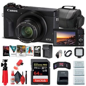 Canon Powershot G7 X Mark Iii Digital Camera Black 3637c001 64gb Memory Card 2 X Nb13l Battery Corel Photo Software Charger Card Reader Led Light More Renewed 0