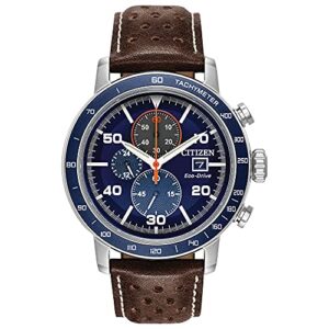 Citizen Mens Eco Drive Sport Casual Brycen Weekender Chronograph Watch 1224 Hour Time Date Tachymeter Luminous Hands 0