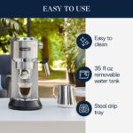 Delonghi Dedica Ec680m Espresso Machine Coffee And Cappucino Maker With Milk Frother Metal Stainless Compact Design 6 In Wide Fit Mug Up To 5 In 0 1