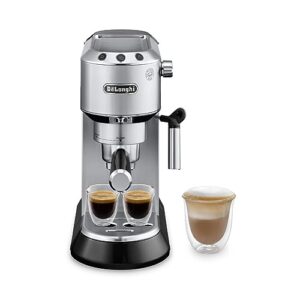 Delonghi Dedica Ec680m Espresso Machine Coffee And Cappucino Maker With Milk Frother Metal Stainless Compact Design 6 In Wide Fit Mug Up To 5 In 0