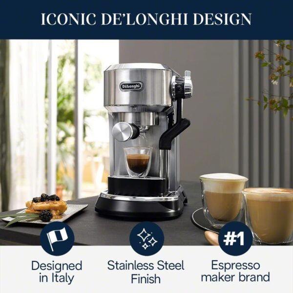Delonghi Ec950m Dedica Maestro Plus Espresso Machine With Automatic Steam Wand Stainless Steel 0 3