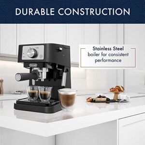 Delonghi Stilosa Manual Espresso Machine Latte Cappuccino Maker 15 Bar Pump Pressure Milk Frother Steam Wand Black Stainless Ec260bk 135 X 807 X 1122 Inches 0 2