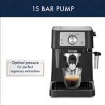 Delonghi Stilosa Manual Espresso Machine Latte Cappuccino Maker 15 Bar Pump Pressure Milk Frother Steam Wand Black Stainless Ec260bk 135 X 807 X 1122 Inches 0 3