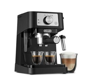 Delonghi Stilosa Manual Espresso Machine Latte Cappuccino Maker 15 Bar Pump Pressure Milk Frother Steam Wand Black Stainless Ec260bk 135 X 807 X 1122 Inches 0