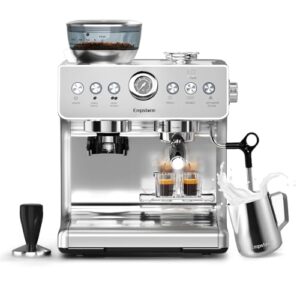Espresso Machine With Grinder 20 Bar Semi Automatic Espresso Coffee Maker With Milk Frother For Home Barista Commercial Use Coffee Machine For Cappuccinos Or Lattes Gift For Mom Dad 0