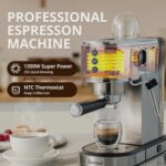 Espresso Machine With Milk Frotherstainless Steel Espresso Maker 20 Bar Espressoe Machine With 41oz Removable Water Tanksmall Espresso Machines For Lattecappuccino1350w 0 0