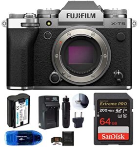 Fujifilm X T5 Mirrorless Digital Camera Body Bundle Includes Sandisk 64gb Extreme Pro Sdxc Memory Card Spare Battery More 6 Items Silver 0