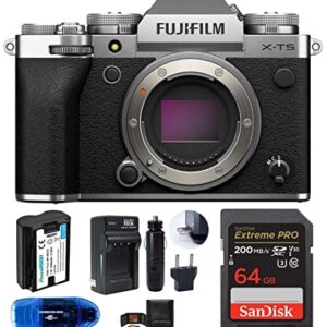 Fujifilm X T5 Mirrorless Digital Camera Body Bundle Includes Sandisk 64gb Extreme Pro Sdxc Memory Card Spare Battery More 6 Items Silver 0