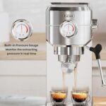 Gevi Espresso Machine 20 Bar Professional Espresso Maker With Milk Frother Steam Wand Compact Espresso Machines For Cappuccino Latte Commercial Espresso Machines Coffee Makers 0 2