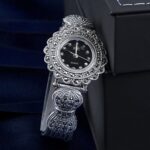 Ladies Women 925 Sterling Silver Bracelet With Marcasite Luxury 925 Silver Vintage Wristwatch 0 1