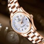 Luxury Watches Automatic Womens 50m Waterproof Calendar Stainless Steel Mechanical Watch Self Winding 0 1