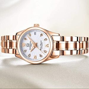 Luxury Watches Automatic Womens 50m Waterproof Calendar Stainless Steel Mechanical Watch Self Winding 0 2