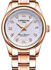 Luxury Watches Automatic Womens 50m Waterproof Calendar Stainless Steel Mechanical Watch Self Winding 0