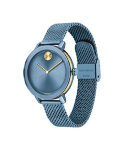 Movado Bold Evolution Womens Swiss Quartz Stainless Steel And Mesh Bracelet Casual Watch Color Blue Model 3600675 Light Blue Ion Plated 0 0