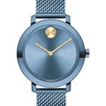 Movado Bold Evolution Womens Swiss Quartz Stainless Steel And Mesh Bracelet Casual Watch Color Blue Model 3600675 Light Blue Ion Plated 0