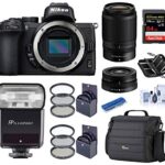 Nikon Z 50 Dx Format Mirrorless Camera Body With Nikkor 16 50mm F35 63 And 50 250mm F45 63 Vr Lens Flash Bundle With Flashpoint Ttl Flash Case 64gb Sd Card Filter Kits And Accessories 0