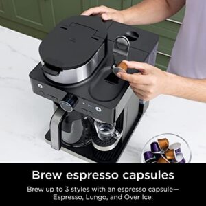 Ninja Cfn601 Espresso Coffee Barista System 3 Espresso Brew Styles Single Serve Coffee Nespresso Capsule Compatible 12 Cup Carafe Built In Frother Espresso Cappuccino Latte Maker Black 0 1