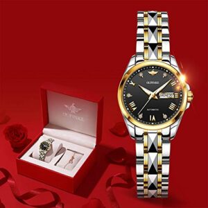 Olevs Swiss Brand Women Watch Automatic Self Winding Mechanical Fashion Bracelet Set Sapphire Crystal Dress Waterproof Ladies Wrist Watch 0 0