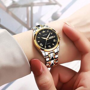 Olevs Swiss Brand Women Watch Automatic Self Winding Mechanical Fashion Bracelet Set Sapphire Crystal Dress Waterproof Ladies Wrist Watch 0 2