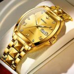 Oupinke Mens Automatic Watches Diamond Luxury Dress Self Winding Mechanical Waterproof Tungsten Steel Dual Date Wrist Watch 0 2