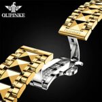 Oupinke Mens Automatic Watches Diamond Luxury Dress Self Winding Mechanical Waterproof Tungsten Steel Dual Date Wrist Watch 0 3