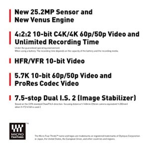 Panasonic Lumix Gh6 252mp Mirrorless Micro Four Thirds Camera With Unlimited C4k4k 422 10 Bit Video Recording 75 Stop 5 Axis Dual Image Stabilizer Dc Gh6body Black 0 0