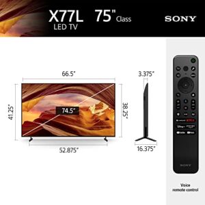 Sony 75 Inch 4k Ultra Hd Tv X77l Series Led Smart Google Tv Kd75x77l 2023 Model Black 0 3