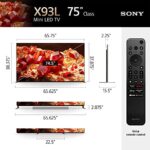 Sony 75 Inch Mini Led 4k Ultra Hd Tv X93l Series Bravia Xr Smart Google Tv With Dolby Vision Hdr And Exclusive Features For The Playstation 5 Xr75x93l 2023 Modelblack 0 2