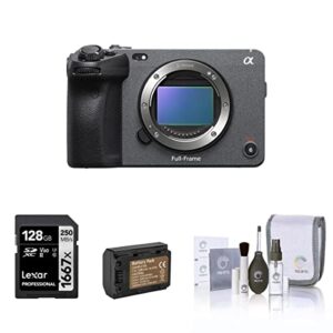 Sony Alpha Fx3 Full Frame Cinema Line Camera Bundle With 128gb Sd Card Extra Battery With Usb C Charging Port Care Cleaning Kit For Digital Video Full Frame Camera 4 Items 0