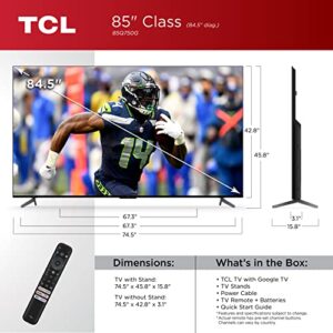 Tcl 85 Inch Q7 Qled 4k Smart Tv With Google 85q750g 2023 Model Dolby Vision Atmos Hdr Ultra 120hz Game Accelerator Up To 240hz Voice Remote Works Alexa Streaming Uhd Television 0 0