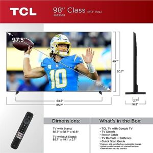 Tcl 98 Inch Class S5 4k Led Smart Tv With Google Tv 98s550g 2023 Model Dolby Vision Hdr Ultra Dolby Atmos Google Assistant Built In With Voice Remote Works With Alexa Streaming Uhd Television 0 0