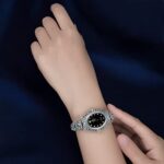 Women Pave Marcasite 925 Sterling Silver Wrist Watches Oval Style 0 2