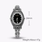 Women Pave Marcasite 925 Sterling Silver Wrist Watches Oval Style 0 3