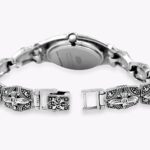 Women Pave Marcasite 925 Sterling Silver Wrist Watches Oval Style 0 4