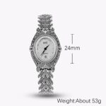 Women Vintage Pave Marcasite Thai 925 Silver Wrist Watches 0 4