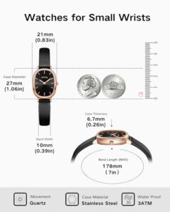 Womens Cocoa Series Classic Watch 2 Hand Quartz 21mm Oval 3atm Ladies Watches Elegant Gift For Women And Loved Ones 0 4